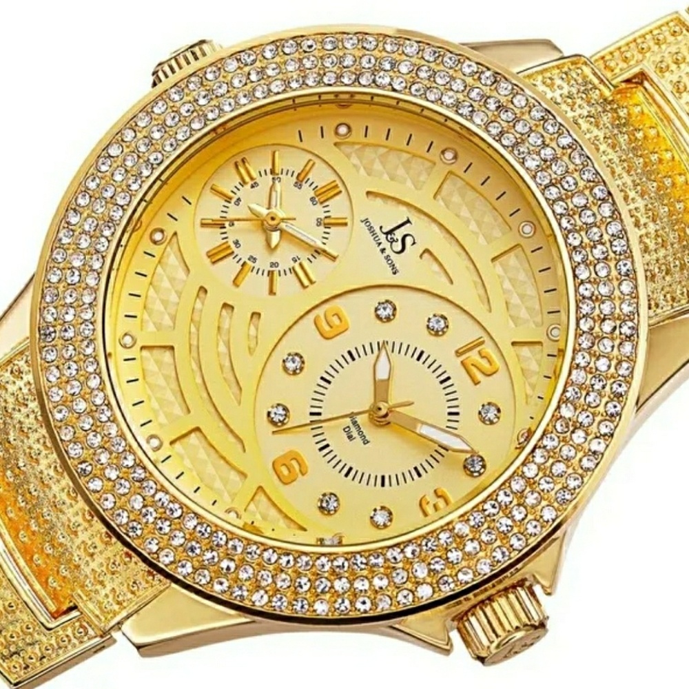Joshua & Sons Men's Swiss Quartz Diamond Watch